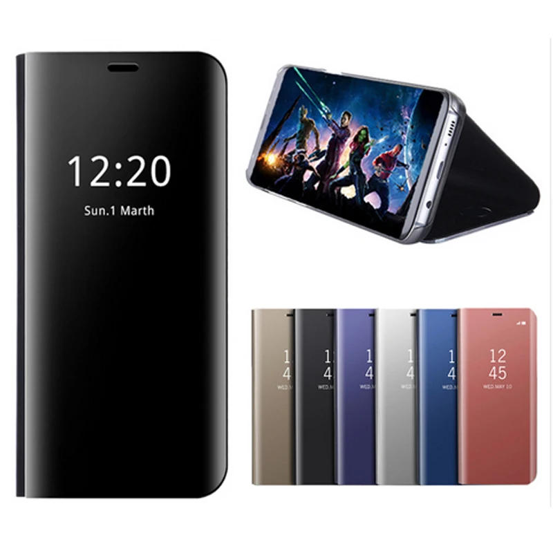 Умный откидной зеркальный чехол с подставкой для vivo X20 X21 Y85 Plus V9 NEX прозрачный из