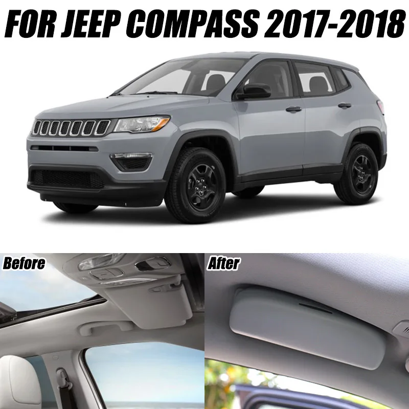 Автомобильный чехол для солнцезащитных очков Jeep Compass 2017 2018 серый дорожный футляр