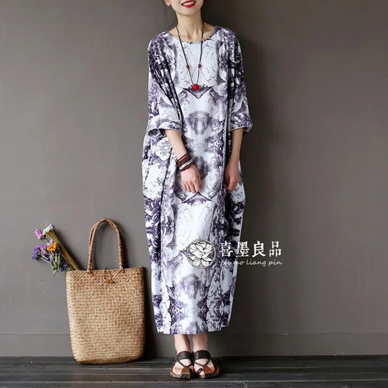 Новинка 2017 модное женское платье с вышивкой повседневное длинное льняное