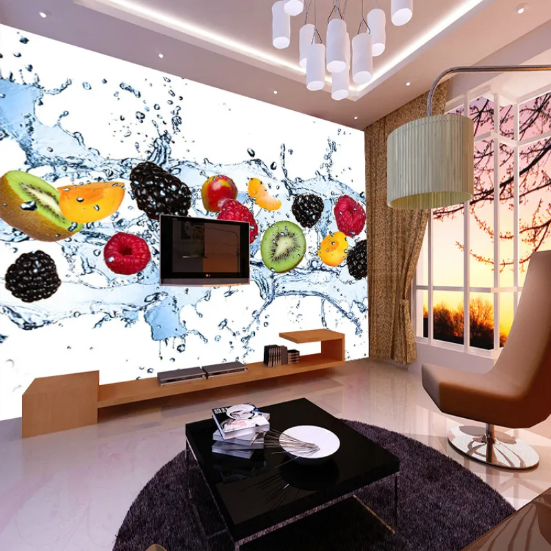 Пользовательские 3D Большая фреска фруктовый магазин холодный чай Мороженое кафе