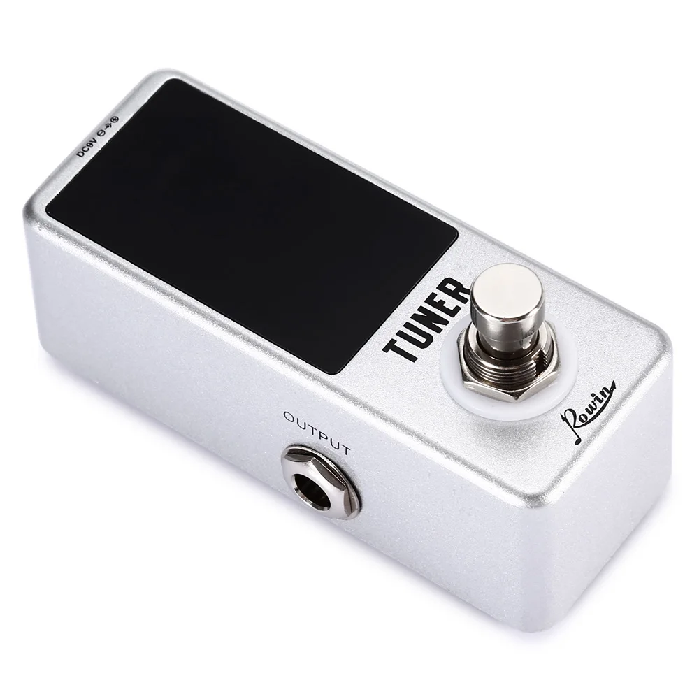 ROWIN LT 910 ЖК экран Хроматическая гитара Педальный тюнер True Bypass алюминиевый сплав