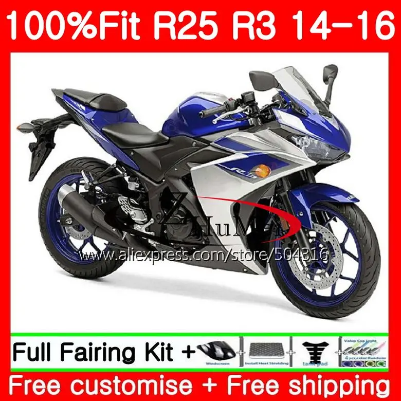 Набор njection для YAMAHA TOP Blue black YZF R3 R25 YZF-R3 76SH12 R 3 YZFR3 YZFR25 14 15 16 2014 2015 2016 | Автомобили и
