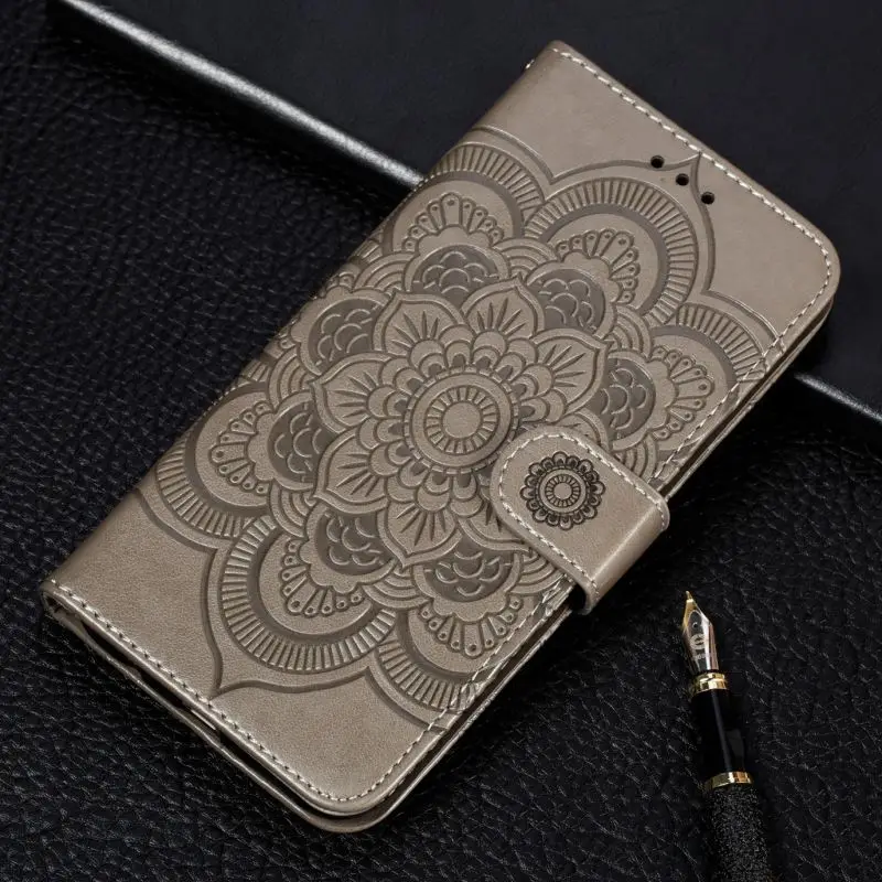 

Mandala Pattern Phone Wallet sFor Case A10 A50 A6 Plus A7 A8 A8S A9 2018 J2 Pro J4 Plus J6 Prime Classic Gray Book Covers E13F