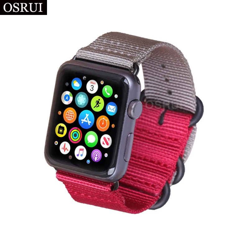Strap For Apple watch band 42mm 38mm Sport Loop Woven nylon correa Iwatch 44mm 40mm 3 2 bracelet Watch 4 strap Accessories | Наручные