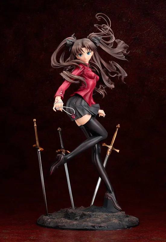 Fate saber stay Night WAVE Fate Tohsaka Rin в красном платье сексуальная девушка фигурка неограниченное лезвие 25 см модель новая японская кукла