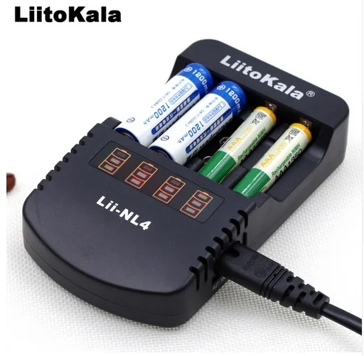 2019 Liitokala 18650 зарядное устройство Lii NL4 перезаряжаемые 1 2 в AA/AAA батареи NiMH 9
