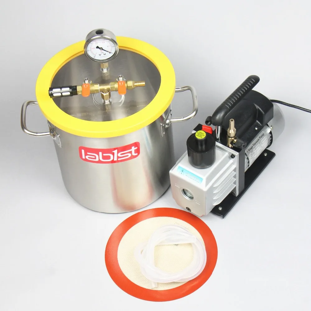 3 2 галлон (12.3L) вакуумной камере комплект с ой платформой 6 CFM 2.7L/s) 110V вакуумная