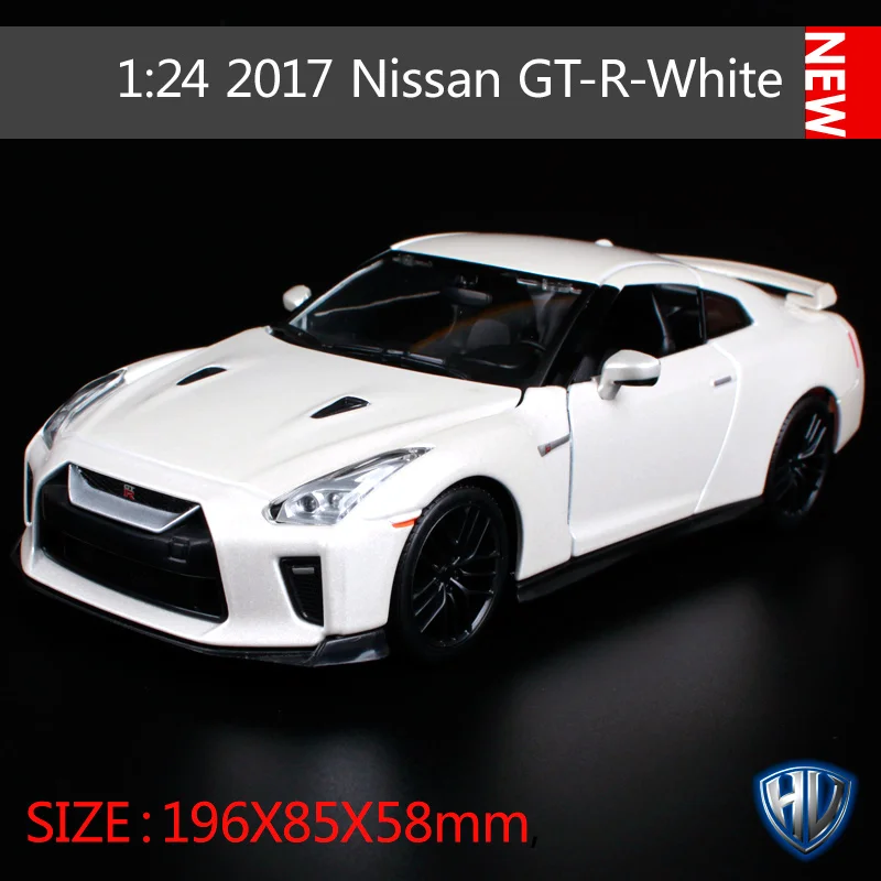 Bburago 1:24 2017 Nissan GTR красный белый автомобиль литья под давлением 196*85*58 мм