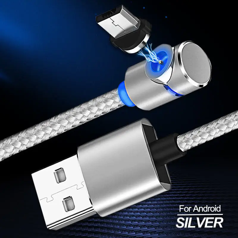 Silver For Micro 1 м/2 м Магнитный кабель Micro usb type C зарядное устройство для iPhone XS X XR 8 7 6s 6 samsung S9 8 Магнит Android телефон Быстрая зарядка кабель - Цвет: Silver For Micro