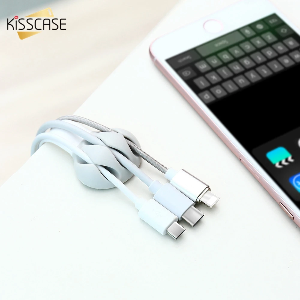 KISSCASE намотка кабеля для iPhone 7 X компьютерное управление планшетный ПК зажим