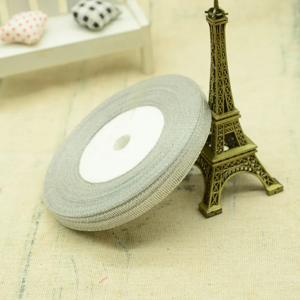 

6mm 25yards Gold Silk Satin Ribbon wholesale Decorative Gift Wrap Wedding Craft Handmade Party Sewing Christmas new year ribbons