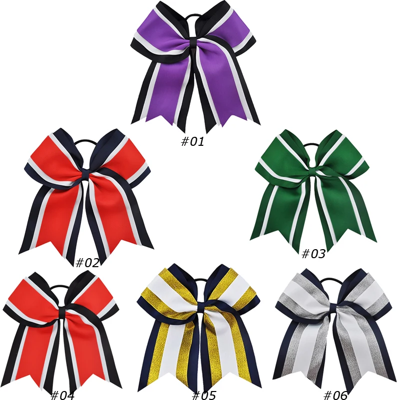6 шт. 8 дюймовые банты из органзы для волос|cheerleading hair bows|hair bowsorganza accessories |