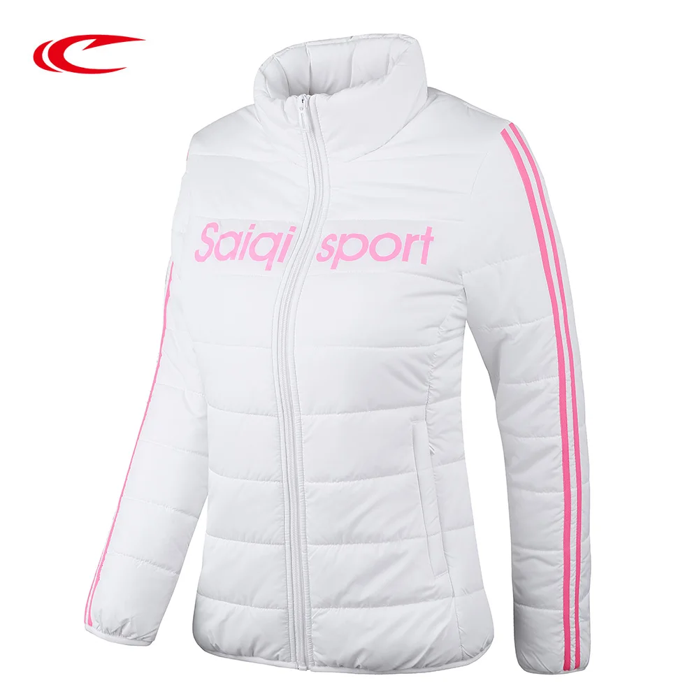 SAIQI New Women Sport Trainning Autumn Winter Thin Warm Coat Female Hiking Outwear Stand Collar Cotton Padded 266788 | Спорт и