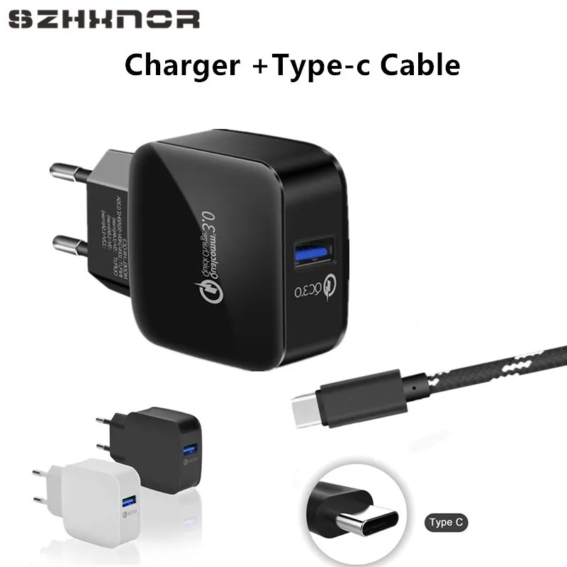 Зарядное устройство QC3.0 Quick charger 3 0 для xiaomi mi a1 htc u11 Asus ZenFone Zoom ZE553KL AR ZS571KL ZE552KL + Type C Data