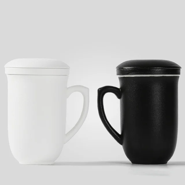 Короткая офисная чайная кружка с чайное ситечко керамическая молочная кофейная