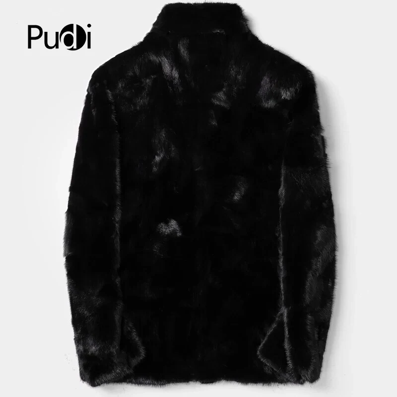 PUDI 2019 зимние Для мужчин новая мода натуральный мех норка меховая жилетка куртка