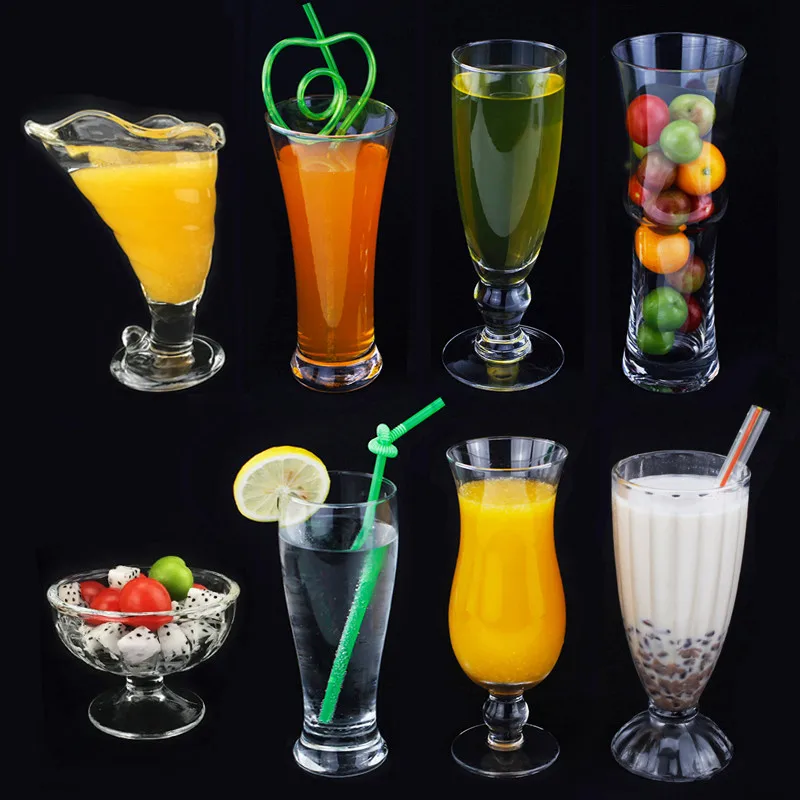 PC акриловая пластиковая прозрачная чашка для мороженого с песочным соком молока