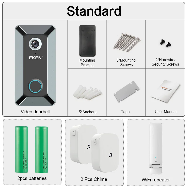 Option 7 Предварительные заказы, Смарт Wi-Fi видеокамера на дверной звонок визуальный домофон с перезвон ночного видения IP дверной звонок беспроводной охранных Камера - Цвет: Option 7