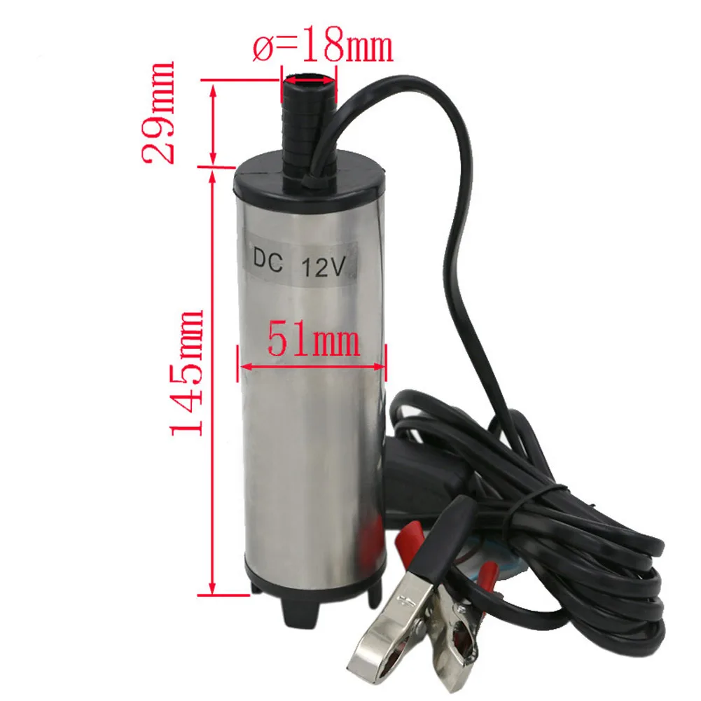 

Diameter 51mm DC 12V 6.4A Submersible Pump Water Oil Diesel Fuel Transfer Refueling Camping Fishing Farm Machinery