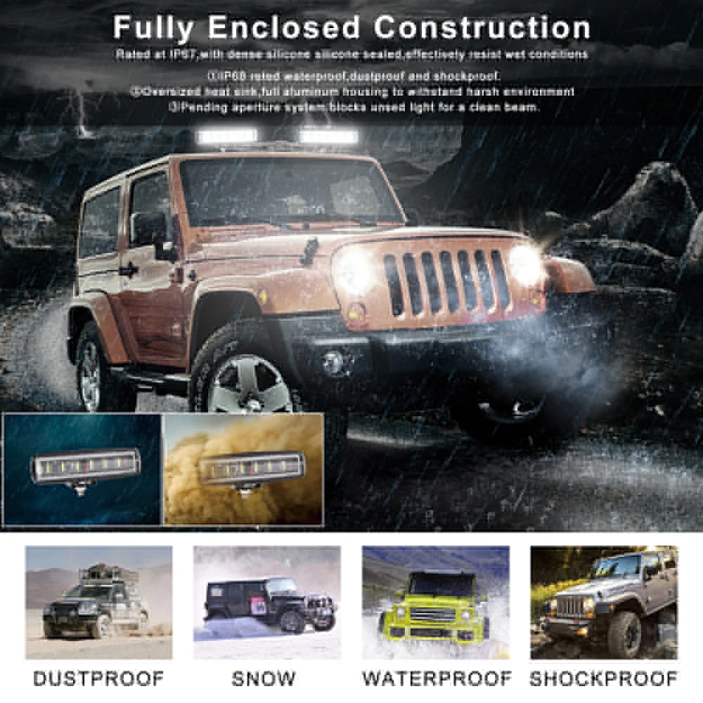 7 дюймовый автомобильный светодиодный рабочий светильник водонепроницаемый IP68