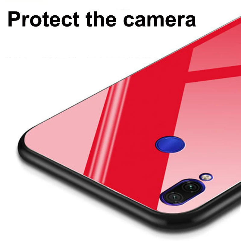 Чехол для xiaomi redmi Note 7 pro закаленное стекло с рисунком звездного неба + тонкий