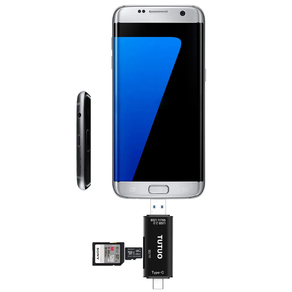 TUTUO V16 5 в 1 USB C A и Micro конвертер OTG адаптер из алюминиевого сплава SD/TF кардридер для
