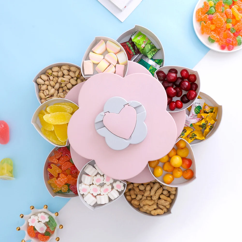 Пластиковая коробка для закусок Pokich Bloom хранения конфет с цветочным дизайном