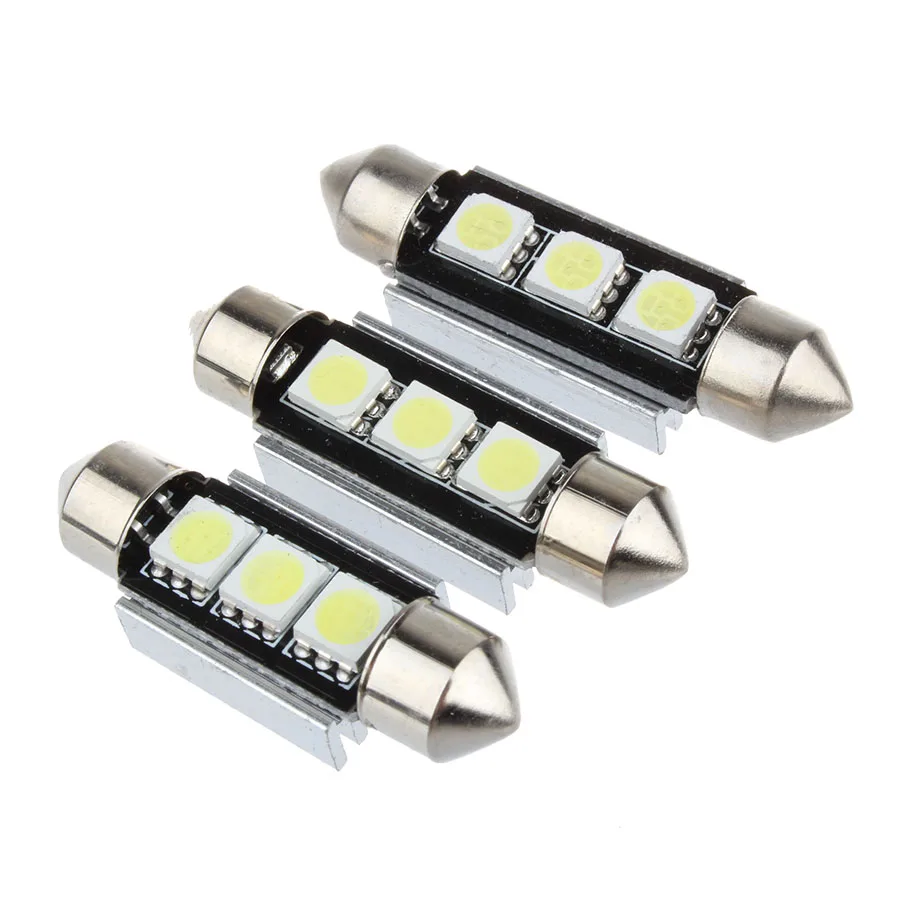 10x Festoon CANBUS Dome Door Reading White Error Free 3 SMD 6418 C5W C10W автомобильные номерные знаки