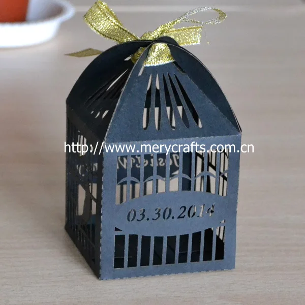 Бумажная клетка в виде любимых птиц красная Свадебная конфетница подарочная