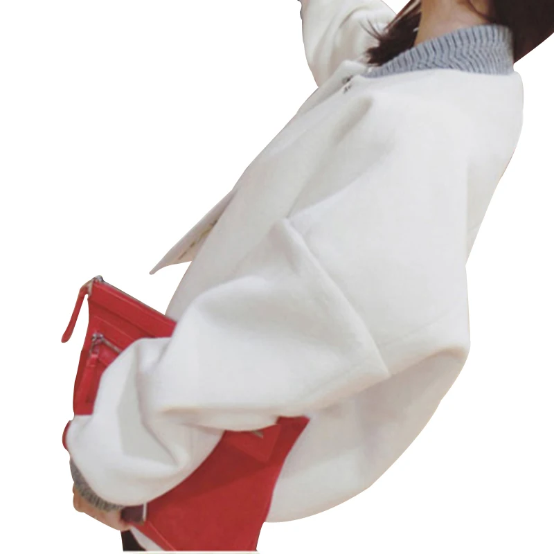 2016 Весна Осень Женская Твердые Куртки С Длинными Рукавами Молния Короткие