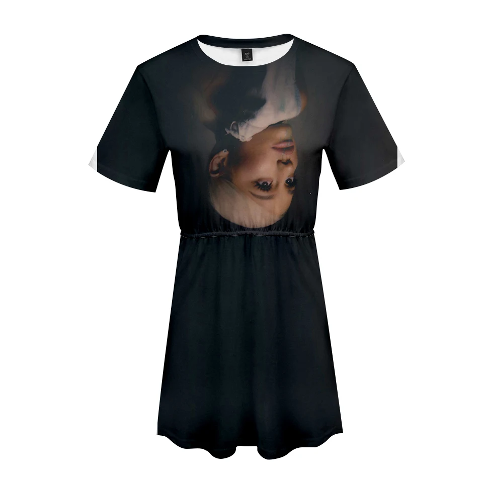 Женское платье с коротким рукавом Ariana Grande свободное повседневное Мягкое Новинка