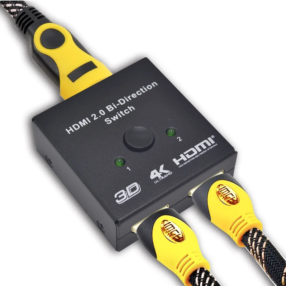 ZY HS12 Mini HDMI 2 0 двухнаправленный переключатель 1x2 2x1 AB с поддержкой HDCP Pass Through 4K 3D для