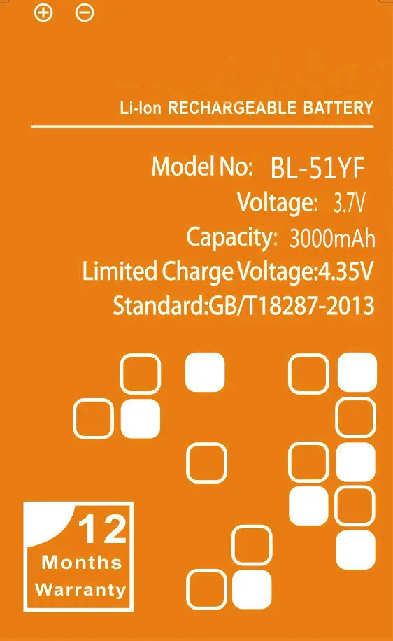 

3000 мА/ч, BL-51YF Батарея для LG G4 H818 H810 H815 F500 VS986 LS991 F500L BL51YF