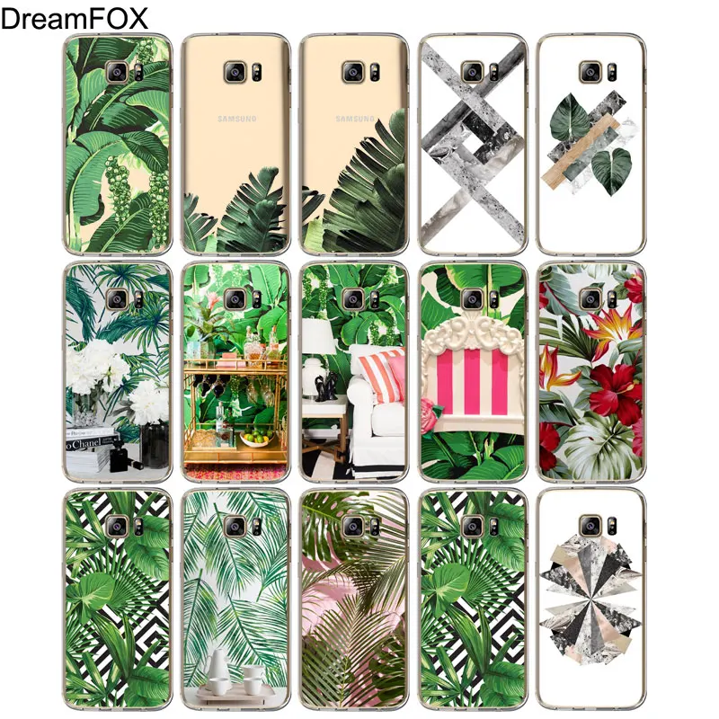 DREAMFOX M500 Мягкий ТПУ силиконовый чехол с зелеными цветами для samsung Galaxy Note S 6 7 8 9 10 10e 11