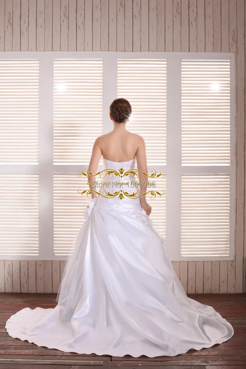 

New arrival luxury princess pleats radiant taffeta and tulle court train in stock quick shipping wedding dresses HYD75