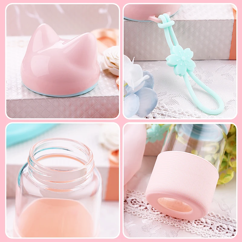 Стеклянные бутылки для воды конфетных цветов силиконовая бутылка питьевой с