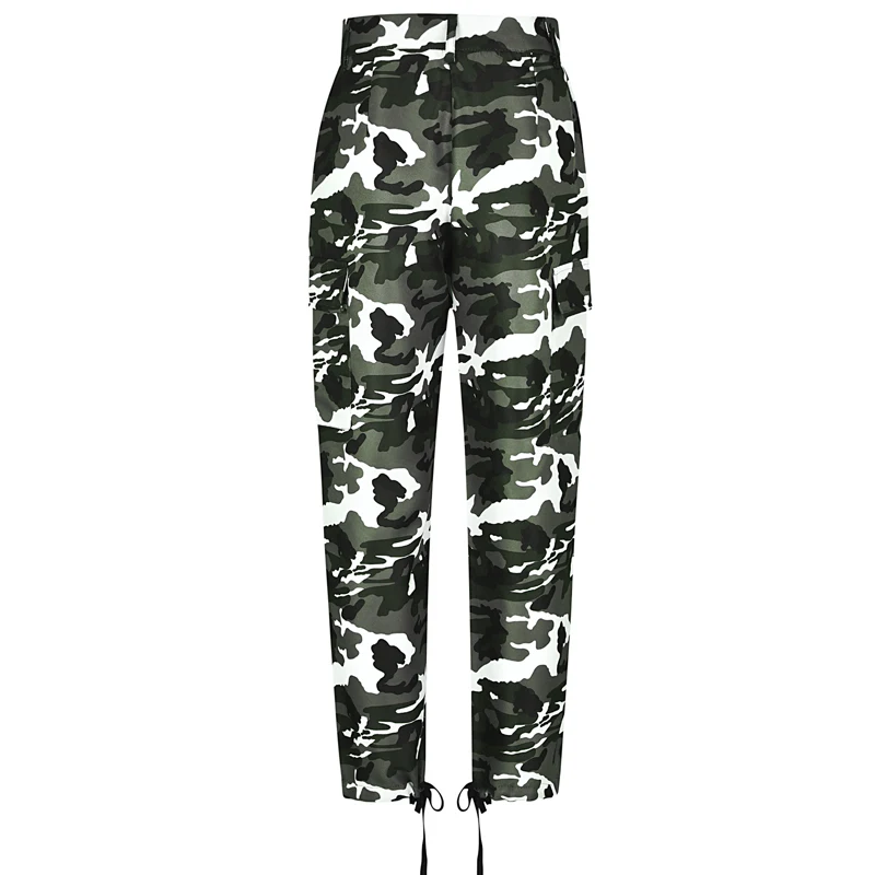 Romacci 4XL 5XL Plus Size Women Clothing Fashion Camouflage Print Long Pants High Waist Pockets Zip Casual Camo Trousers 2019 | Женская