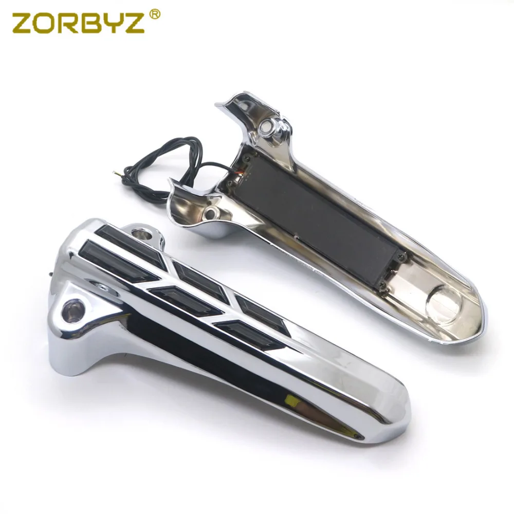 ZORBYZ Хромированный Светодиодный фонарь передняя вилка Нижняя нога чехол для