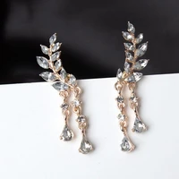 korean version of jewelry earrings women leaves fringed ear zircon earrings earrings for women brincos wholesale