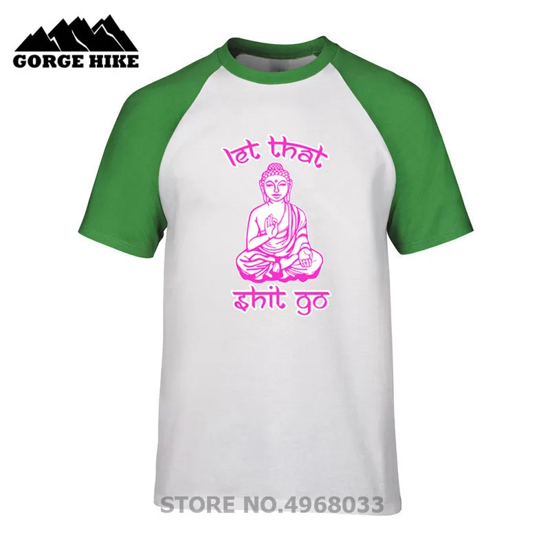 Большая статуя Будды Шакьямуни подарит вам удачу футболка Let That Shit Go Mantra