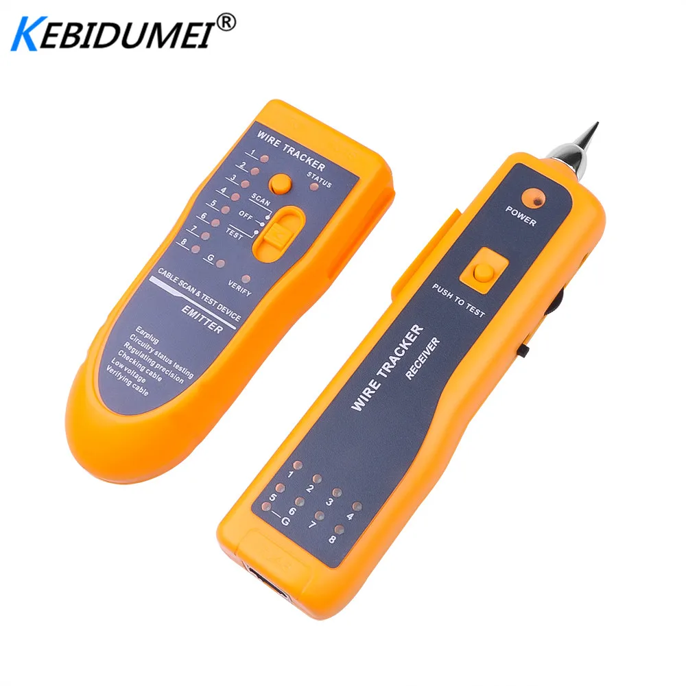 

Kebidumei Cat5 Cat6 RJ45 UTP STP линейный искатель, трекер телефонного провода, трекер для диагностики тона, набор инструментов, тестер сетевого кабеля LAN