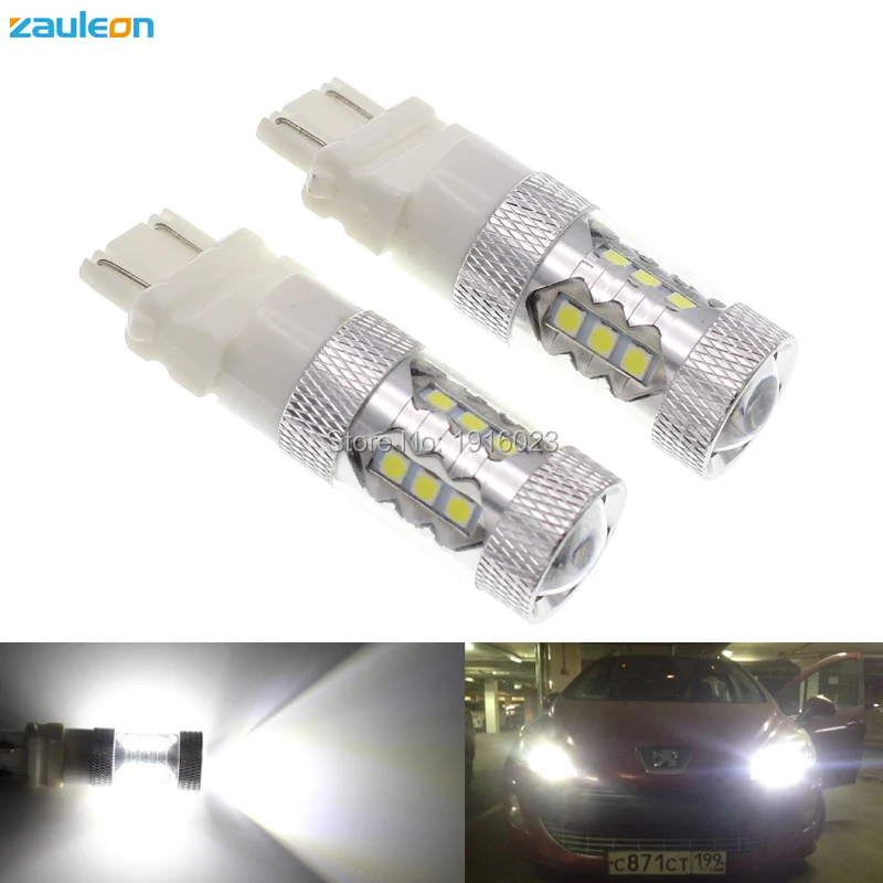 2 шт. Zauleon T25 3156 3157 СИД DRL P27/7 W обратная лампа с 16SMD 3030 белый 6000K 987 люменов
