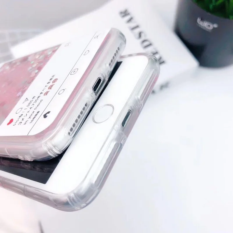 Love Heart Quicksand Transparent Phone Case for IPhone X 6 XS 6S 7 8 XR MAX Silicone Plus |
