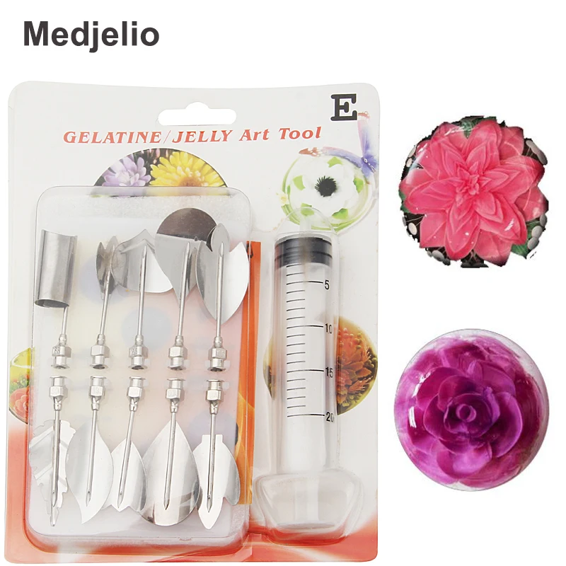 Medjelio 11 шт./компл. 3D Желейный инструмент для цветов торт желатин комплект