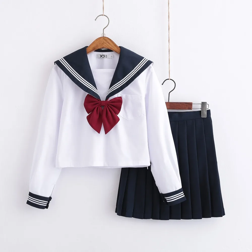 New Sale Japanese Schoolgirl Uniforms Cute Autumn Navy Sailor School ...