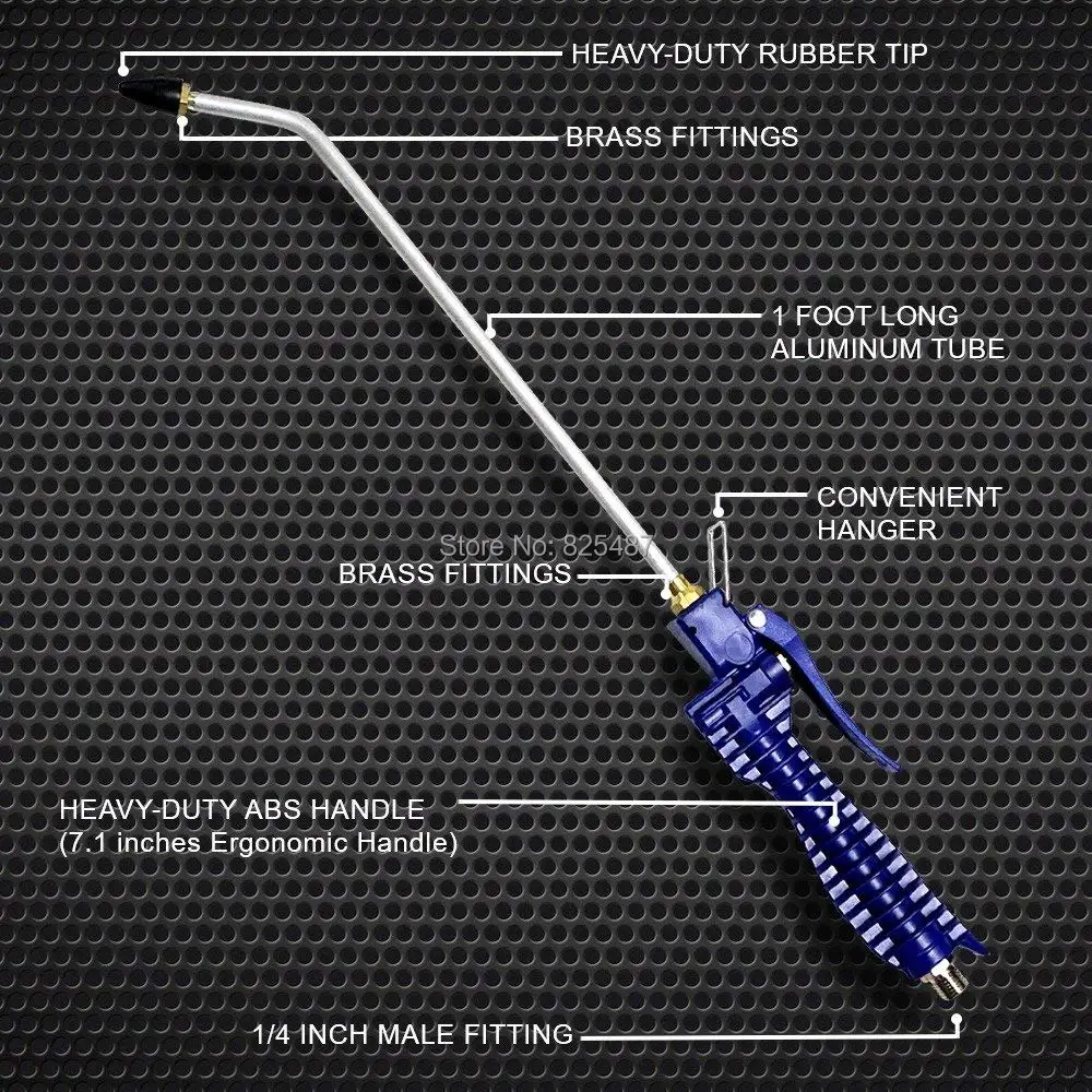 

LEMATEC Blue Handle Angled Bent Nozzle Air Duster Blow Gun Cleaner Air Blower Duster Blow Dust Gun Pneumatic Tool Spray Gun