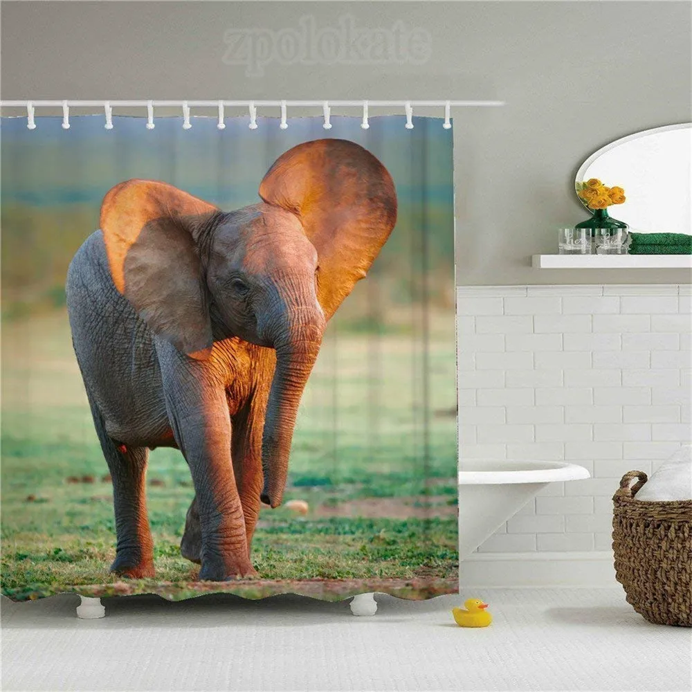 Polyester Waterproof Shower Curtain Mandala Elephant | Дом и сад