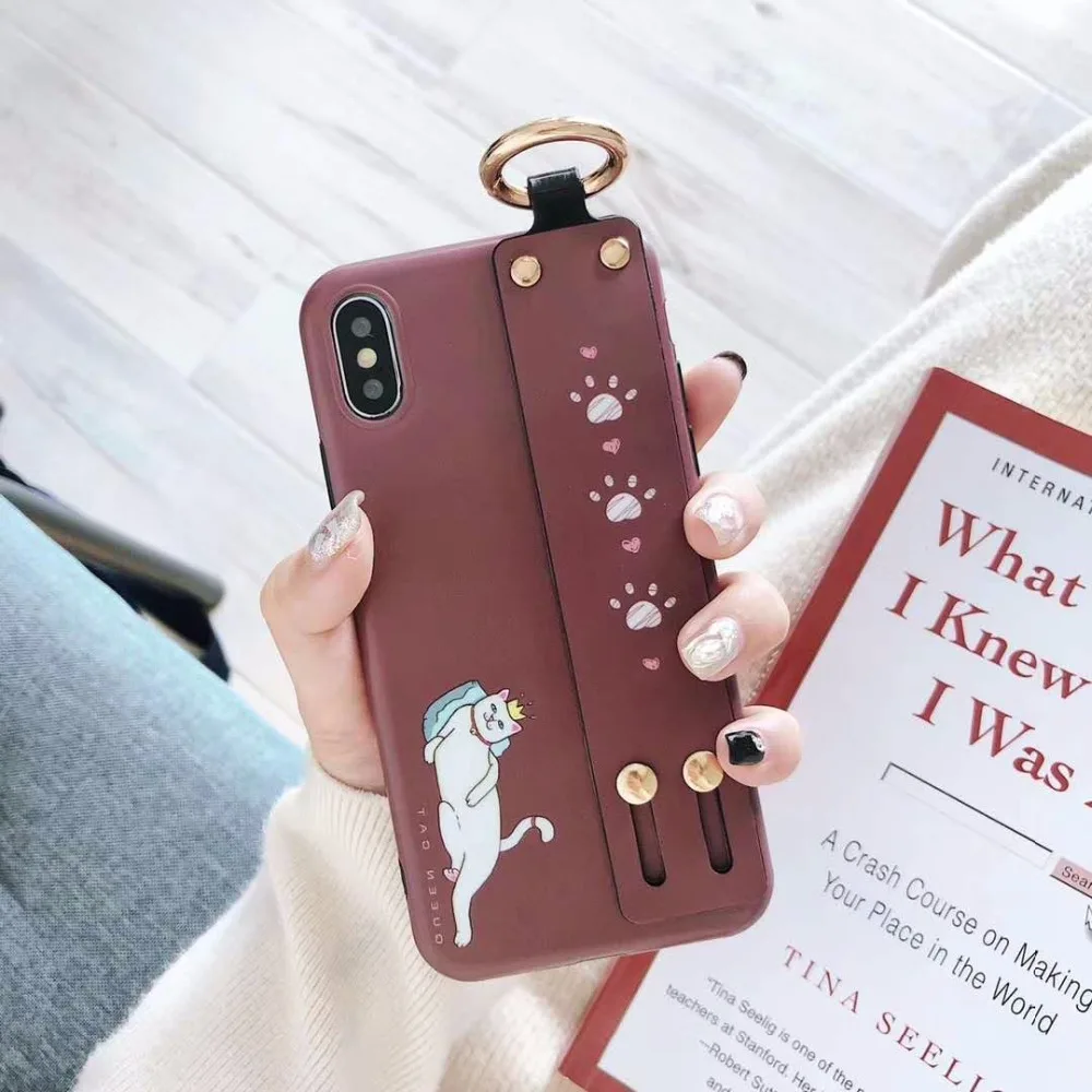 Cat Claw Couple Wrist Strap for iPhone 6 6plus 7 7plus Case x Back Cover |