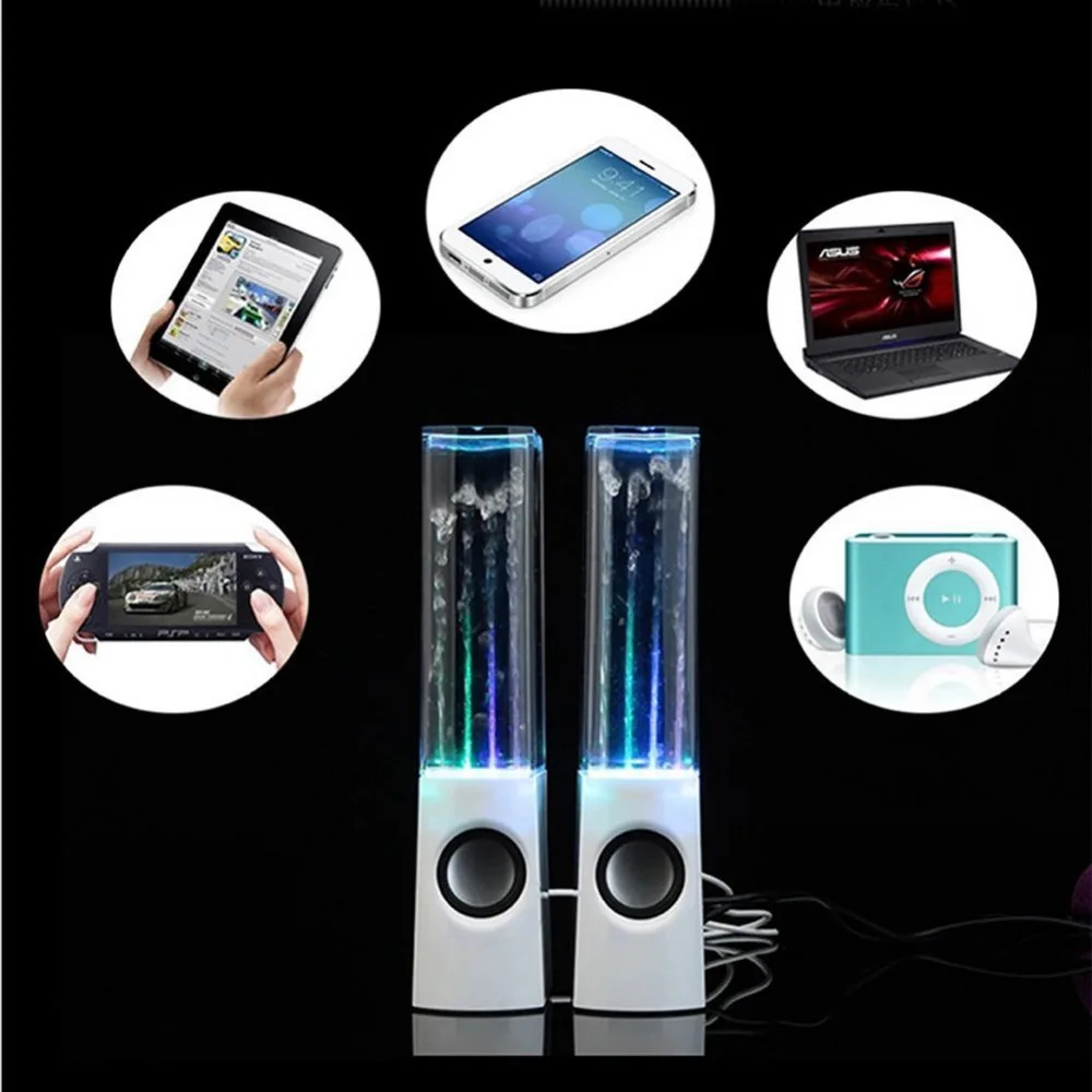 Портативный Hi Fi коробки водясветодио дный ная Колонка светодиодная вспышка