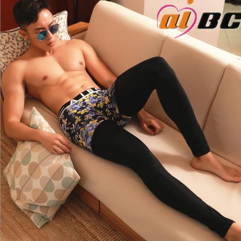 Новинка мужские хлопковые кальсоны AIBC леггинсы осенне-зимнее термобелье 4 цветов